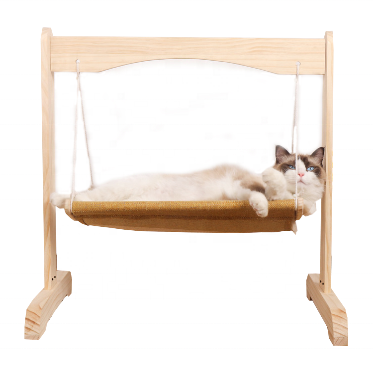 Wooden Bed Shaker Double-Layer Anti-Rollover Hanging Nest Pet Hammock cat swing hammock bed