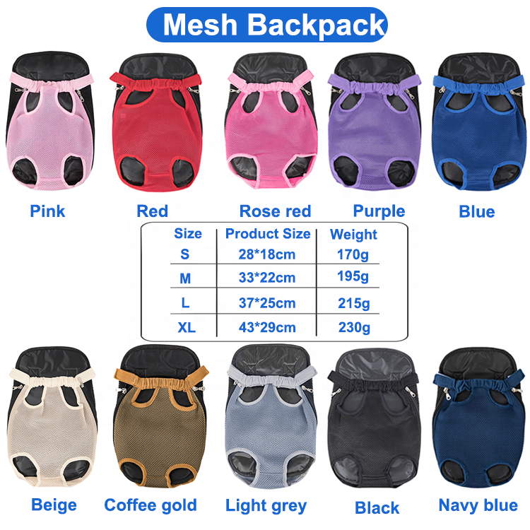 Wholesale Outdoor Adjustable Breathable Mesh Pet Cat Carrier Chest Bag For Travel