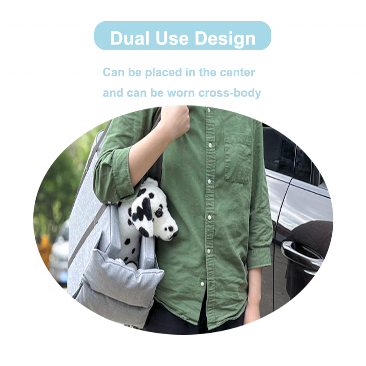 Wholesale Comfortable Car Center Console Portable Pet Travel Bag Dog Booster Seat With Pocket