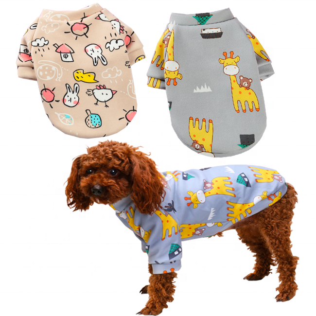 Custom Cartoon Dog Clothes Comfortable Plus Fleece Ropa Para Perro Puppy Teddy Pet Hoodie