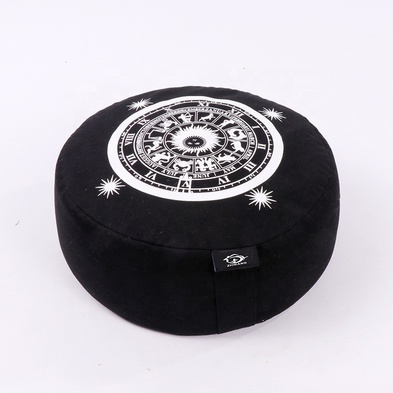 Wholesale Eco Friendly Round Chair Adjustable Natural Portable Zen Pillow Bolster Buckwheat Yoga Meditation Cushion