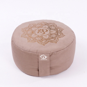 Wholesale Eco Friendly Round Chair Adjustable Natural Portable Zen Pillow Bolster Buckwheat Yoga Meditation Cushion