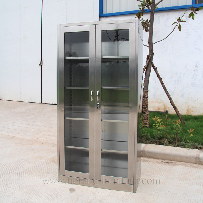 Clear View Medical Pantry Commercial Kitchen Glass Door Display Glass Stainless Steel Cabinet