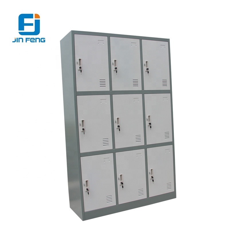 Cheap staff clothing 9 doors metal cupboard gym cabinet steel locker