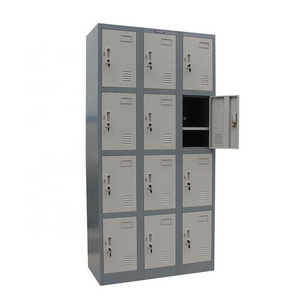 4 Tier Steel Lockers 12 doors compartment metal staff lockers