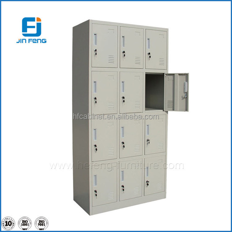 4 Tier Steel Lockers 12 doors compartment metal staff lockers