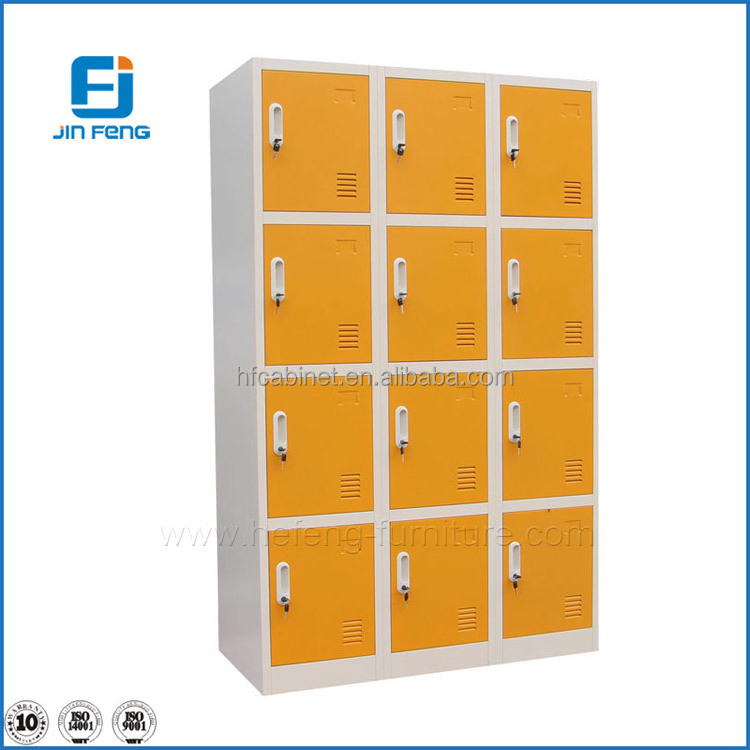 4 Tier Steel Lockers 12 doors compartment metal staff lockers