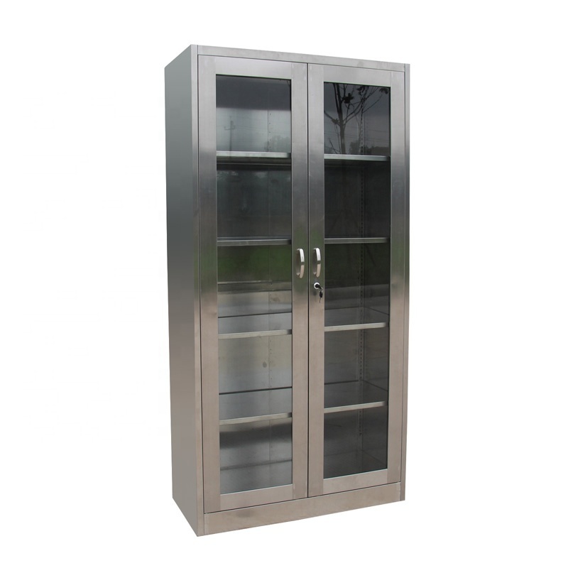 Clear View Medical Pantry Commercial Kitchen Glass Door Display Glass Stainless Steel Cabinet