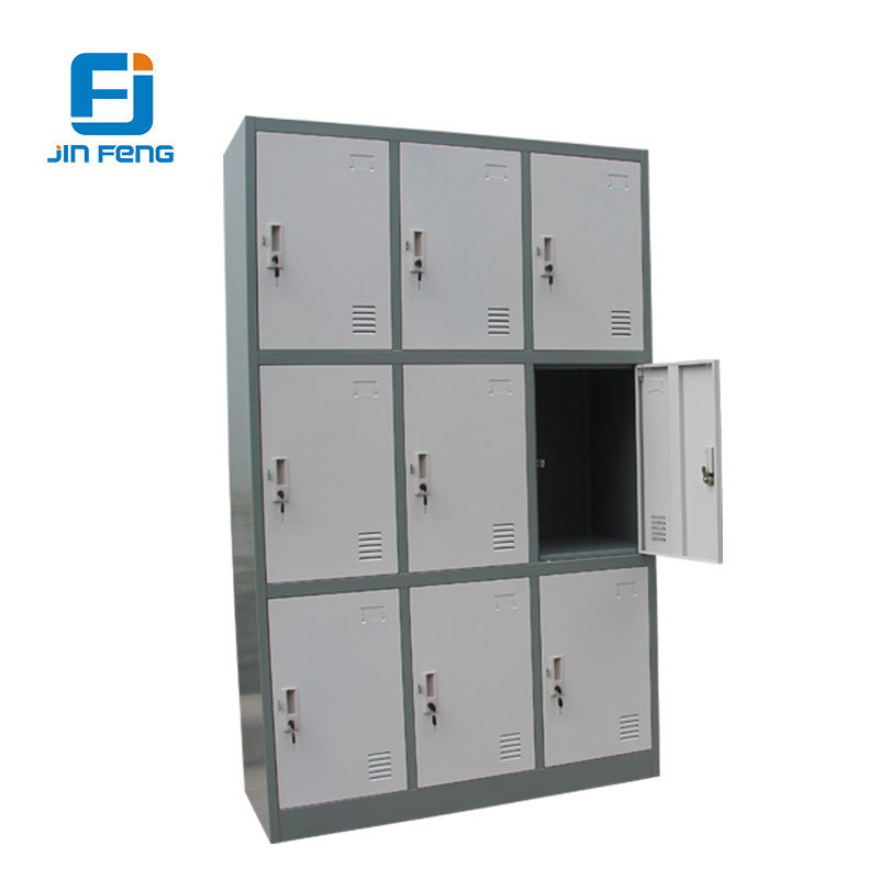 Cheap staff clothing 9 doors metal cupboard gym cabinet steel locker