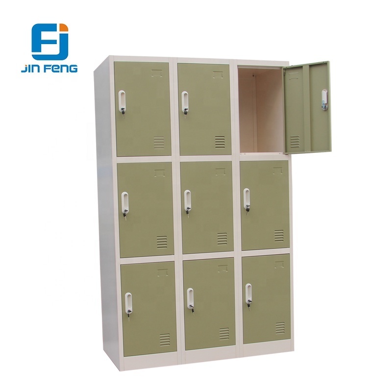 Cheap staff clothing 9 doors metal cupboard gym cabinet steel locker