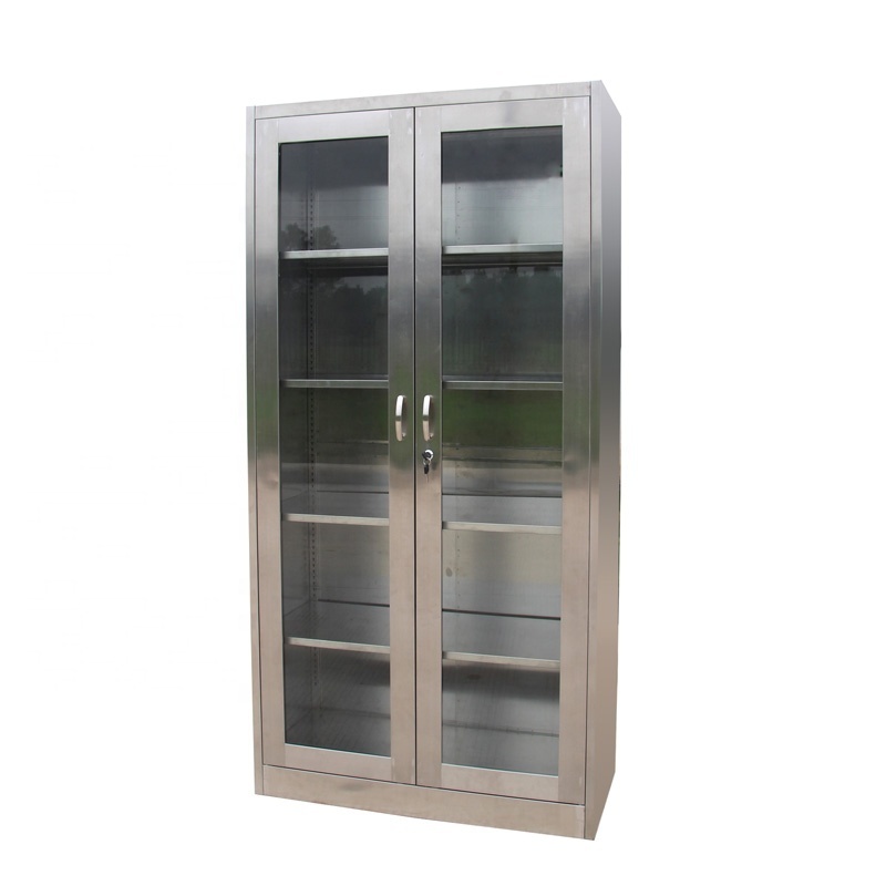 Clear View Medical Pantry Commercial Kitchen Glass Door Display Glass Stainless Steel Cabinet