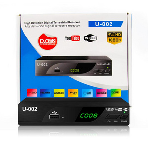 Factory Wholesale FTA H.264 digital dvbt2 receiver set top box DVB-T2 STB h264 decoder  tv box