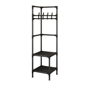 Hot Selling 2 Layers Floor Standing Clothes Hanger Shoe Storage Shelf Corner Coat Clothes Rack