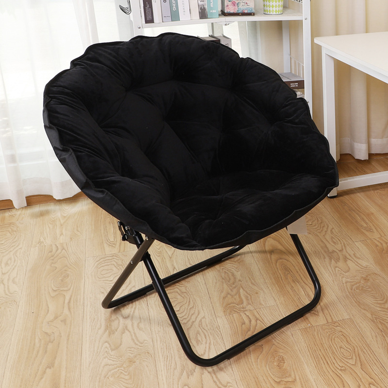 Free Sample Single Round Chairs Lazy Bean Bag moon chair Folding Relaxing Bedroom Recliner Sofa Chair