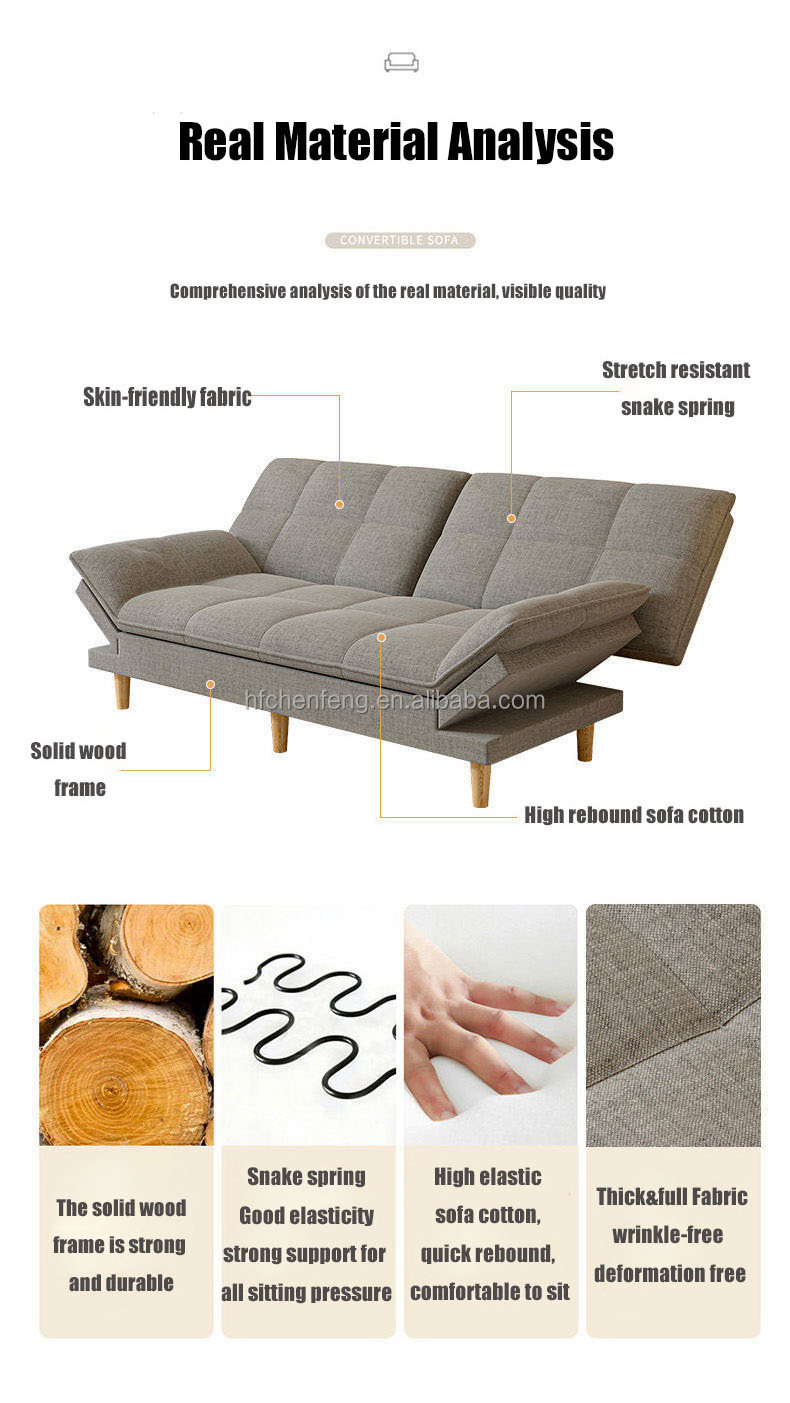 Modern Multi-function Sofa cum Beds Convertible Futon Couch Folding Sofa Bed wholesale