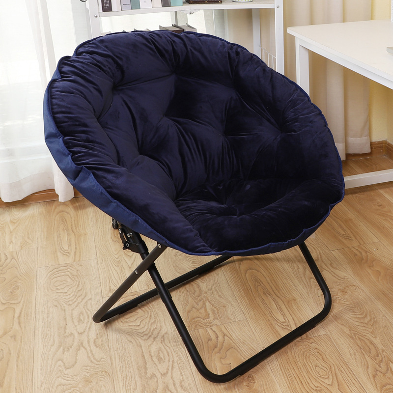 Free Sample Single Round Chairs Lazy Bean Bag moon chair Folding Relaxing Bedroom Recliner Sofa Chair