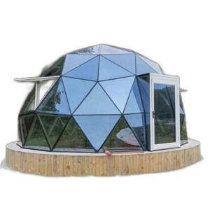 Modern New Design Transparent Roof All Glass Igloo Geodesic aluminum frame Luxury Modular Glass Dome House for Glamping Hotel