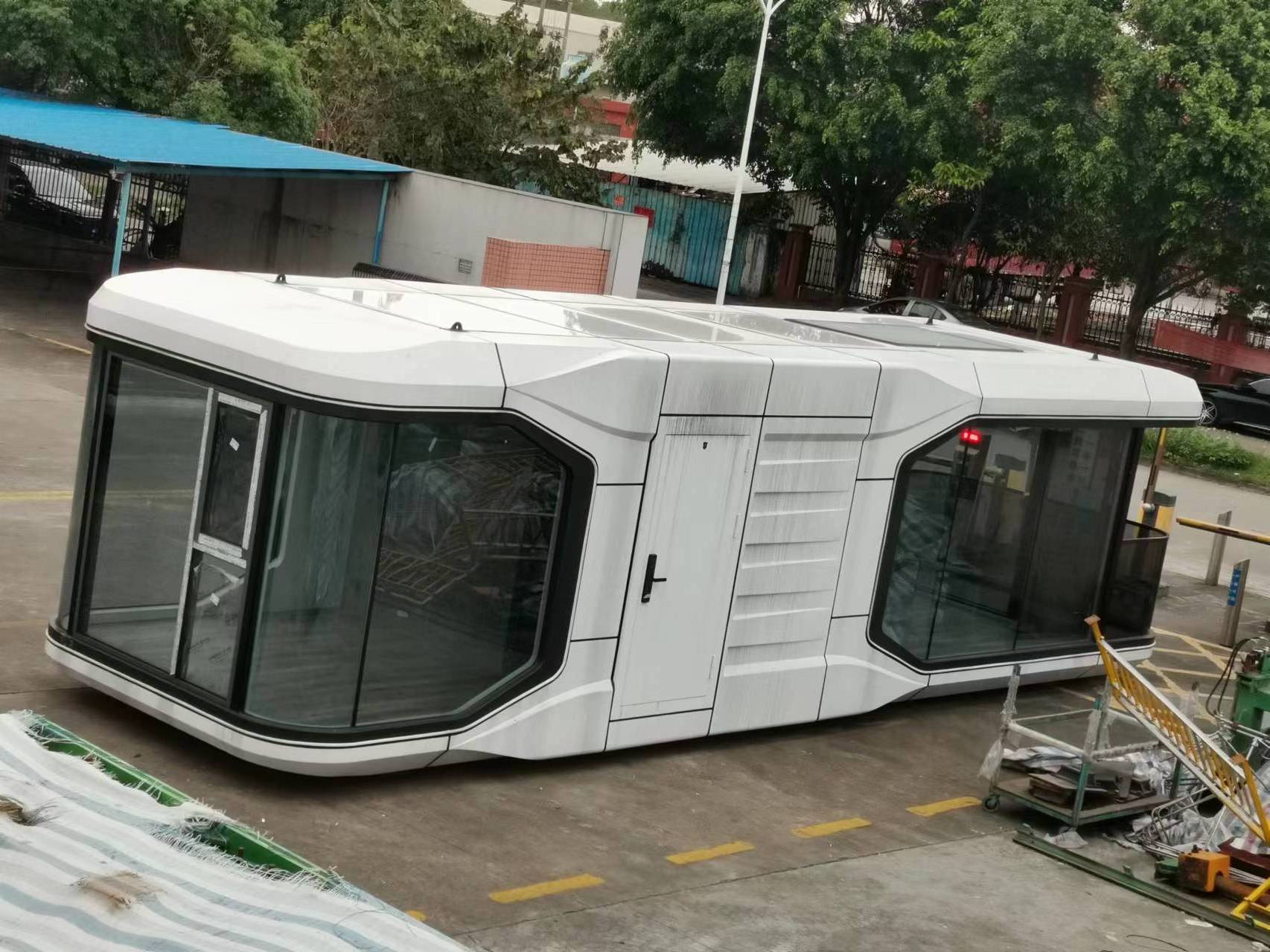 mobile villa modular glass tiny prefabricated commercial airship pod Hangfa space homestay capsule house e7