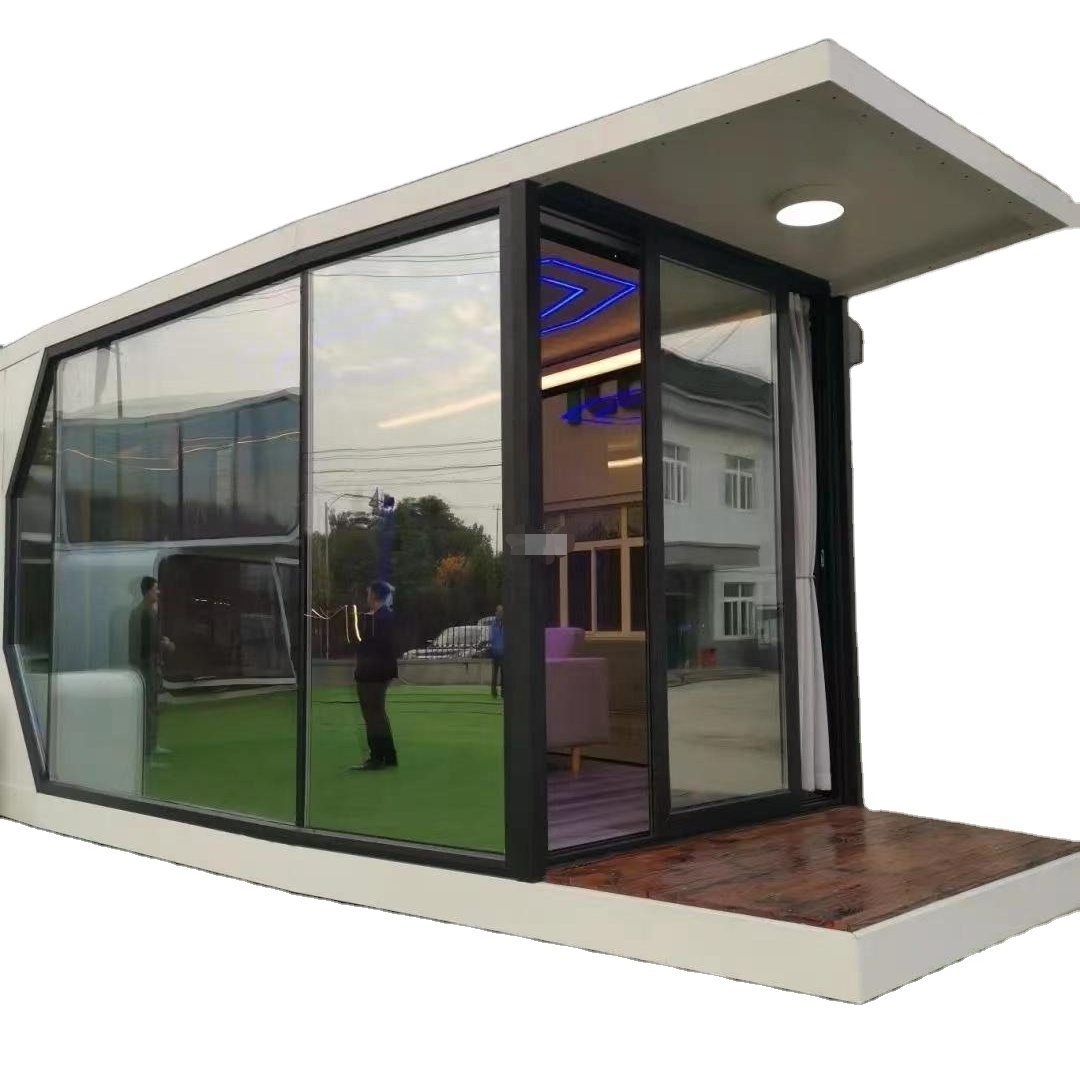 c70 modular glass prefab mobile villa home prefabricated shuttle factory price tiny space capsule house for space theme outdoor