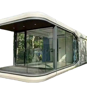 Luxury solar oem prefab c70 airship pod prefabricated tiny mobile Hangfa space capsule homestay container house e7