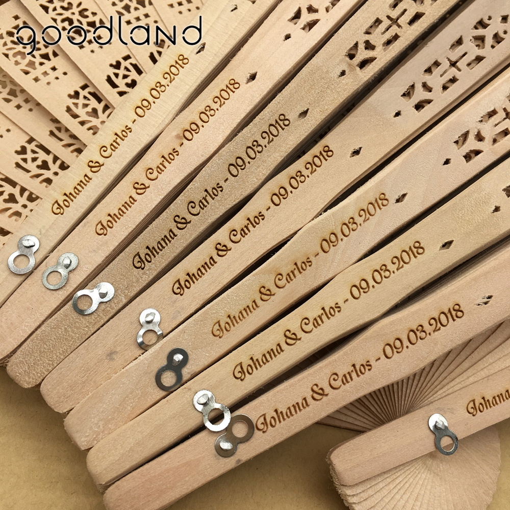 Custom Chinese Sandalwood Fragrance Hand Fan Wedding Souvenir Manual Foldable Wood Fans Wooden Hand Fan Sticks with a Pouch