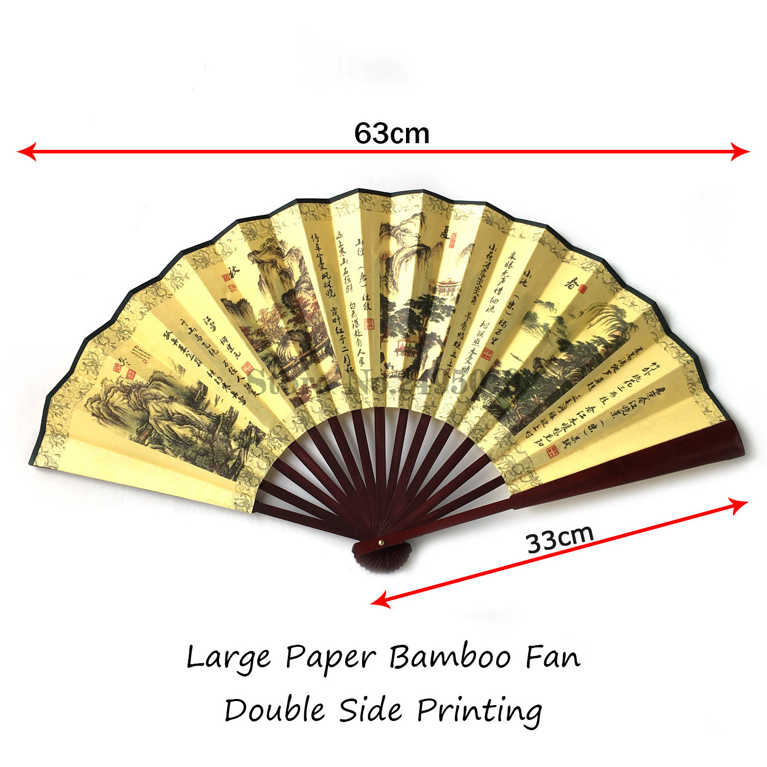 Bamboo Wall Rave Large Folding Fan For Men Sticks Asian Wedding Decor Paper Hand Fans With Wood Handle Paper Fan