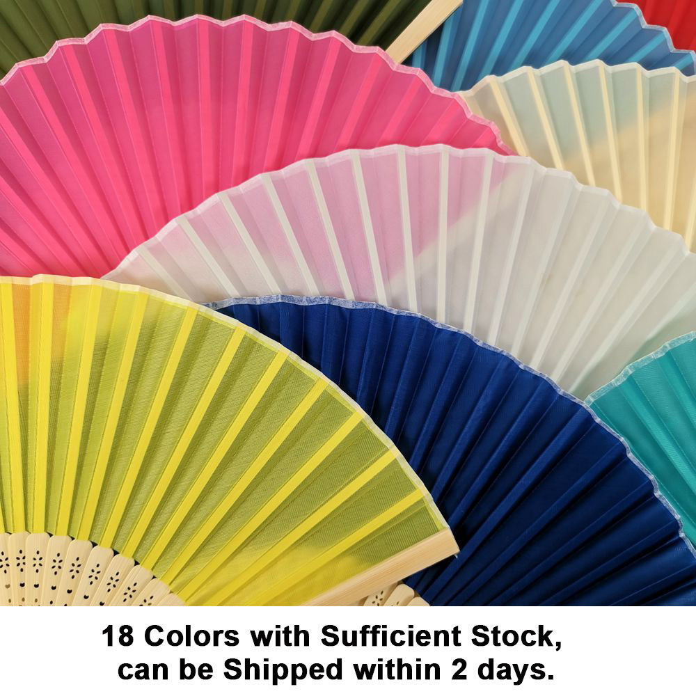 Carved Wedding Silk Bamboo Hand Fan Chinese Traditional Personalized Muti Colors Hand Fan Small Folding Custom Bamboo Hand Fan