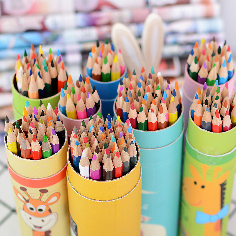 Wholesale Cartoon tube 12 color 18 24 36 48 color pencil color lead painting pen