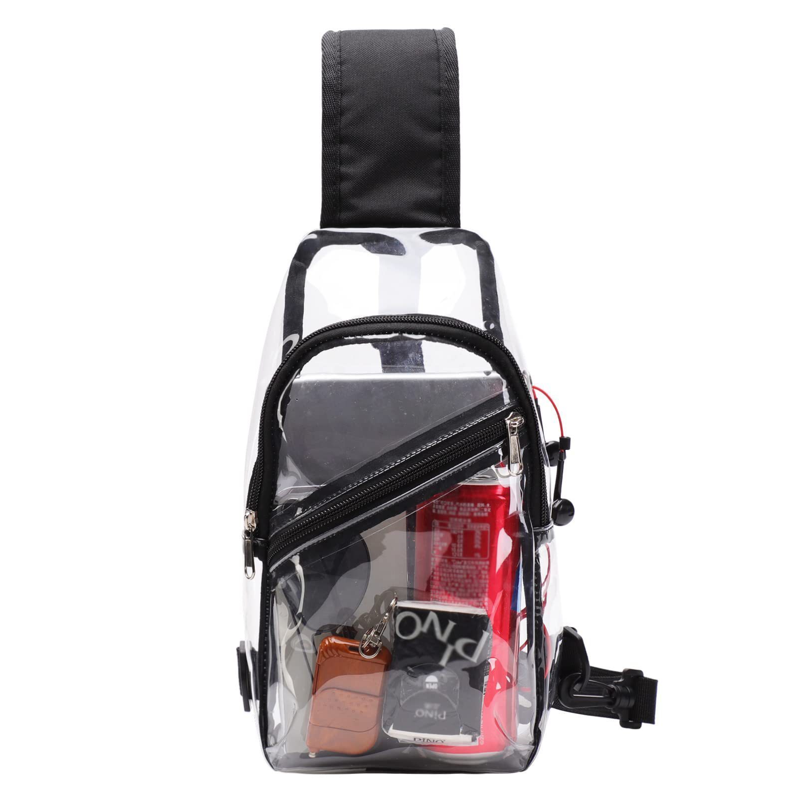 waterproof transparent PVC  Daypack chest bag women's and men's clear casual sport fitness cross-body single strap sling bag