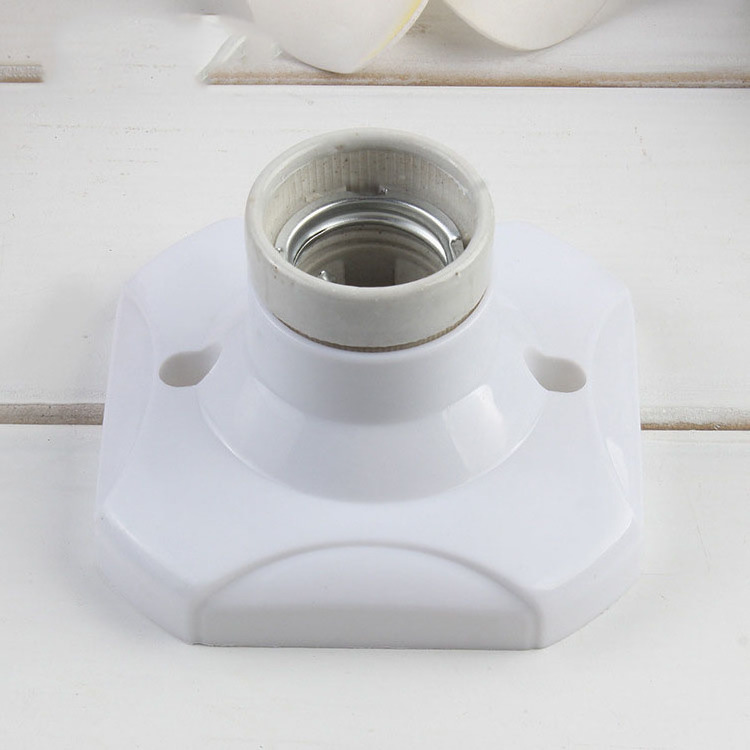 Factory direct supply concealed lamp socket with ceramic lamp holder e27 threaded light holder