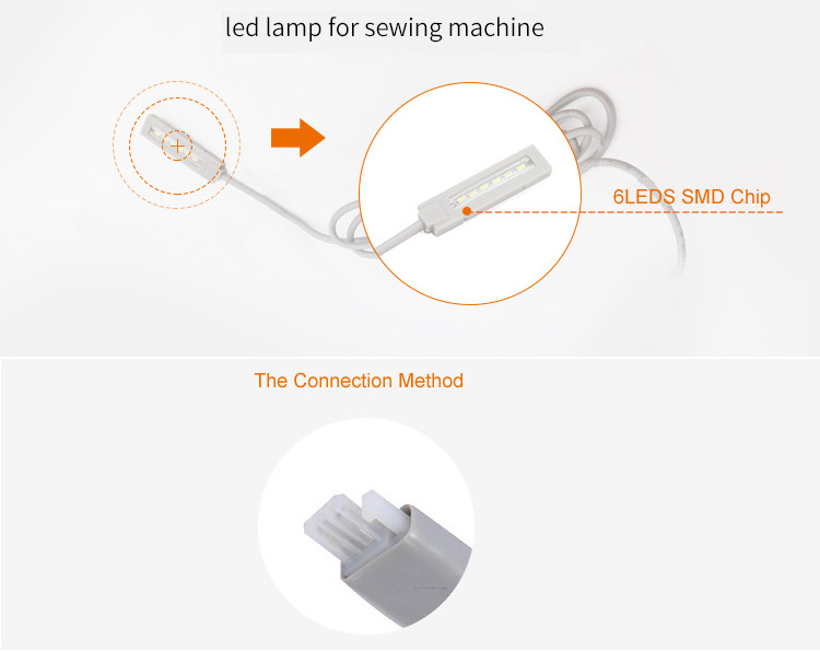 0.5W 6 led sewing lamp High quality led sewing machine light for machinery