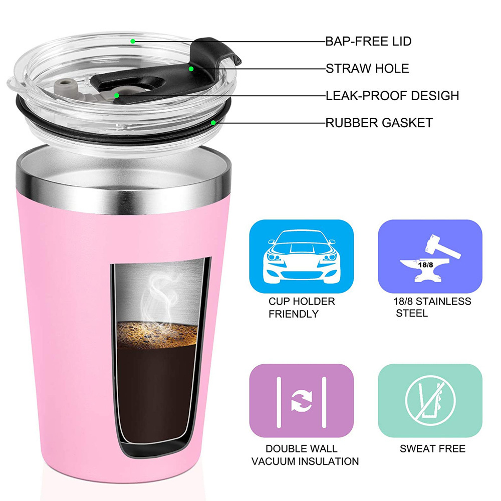 Hot 12 oz sublimation 304 stainless steel mini mug insulated tumblers cute stainless steel kids cup straw cups for toddlers