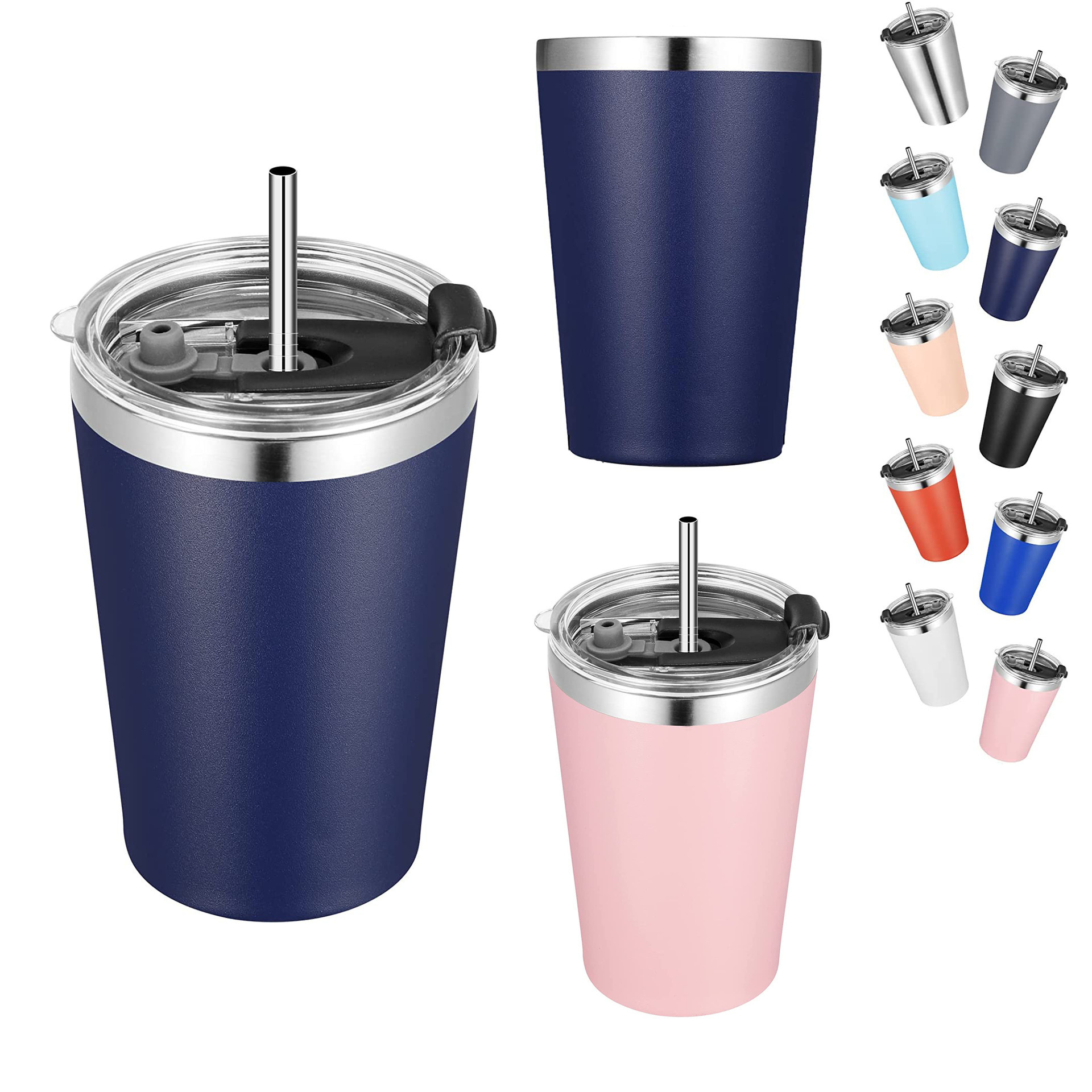 Hot 12 oz sublimation 304 stainless steel mini mug insulated tumblers cute stainless steel kids cup straw cups for toddlers