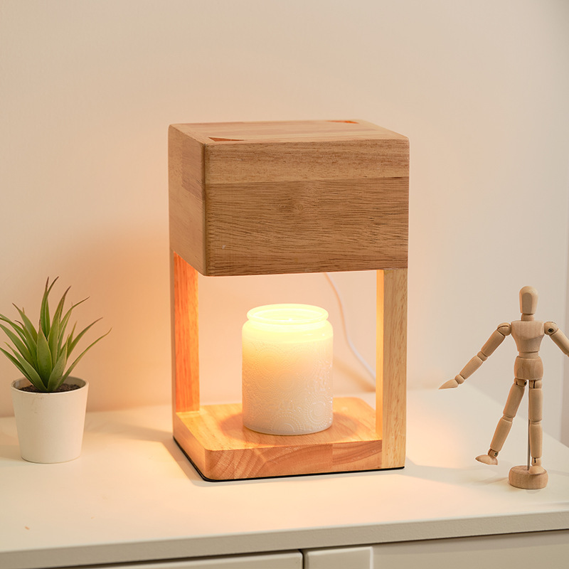 Wax Lamp Eco-Friendly Fragrance Essential Oil Melt Bedroom Bedside Wooden Night Lamp flameless candle warmer aromatherapy