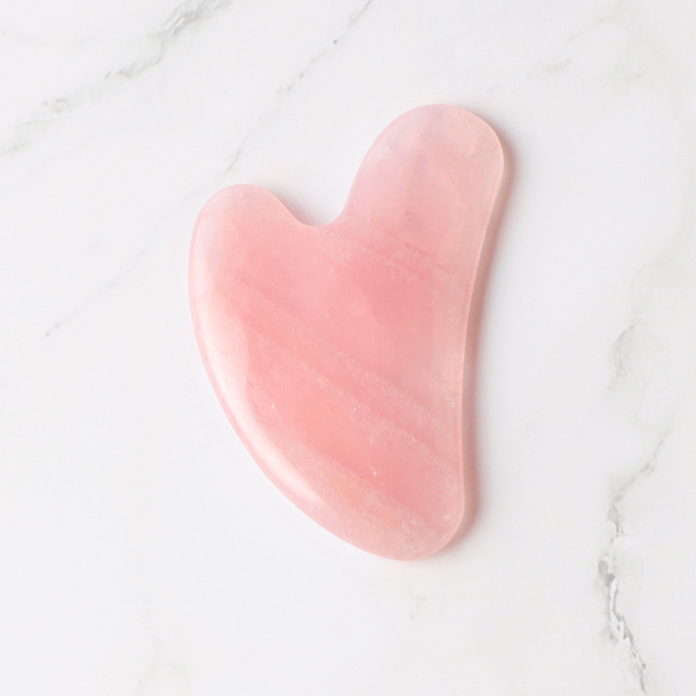 Hot Selling Natural Stone Pink Rose Quartz Jade Gua Sha For Scrapers Face Massage Guasha Tool