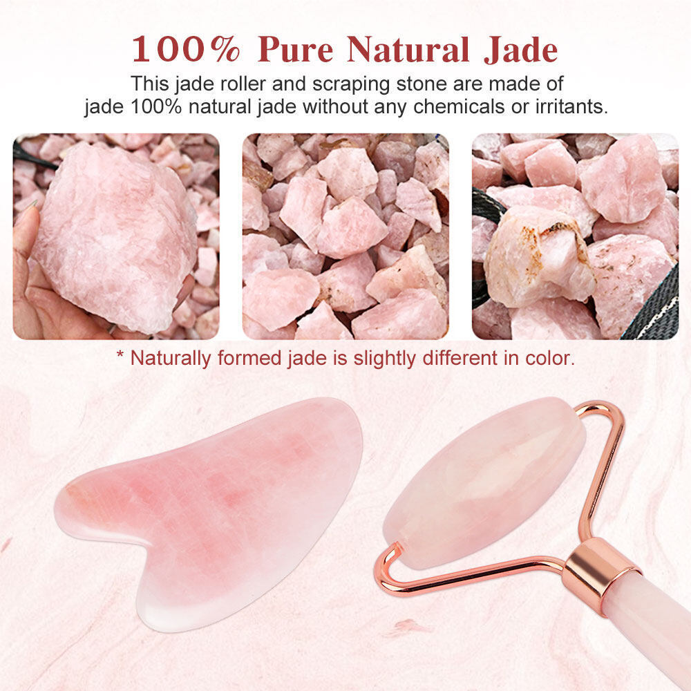 Private Label Ice Jade Roller Facial Massager Tool High Quality Jade Skin Roller Gua Sha Set