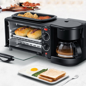 3 in 1 Breakfast sandwich maker 600ml coffee cup frying pan 9L Toaster Oven Multifunction breakfast machine