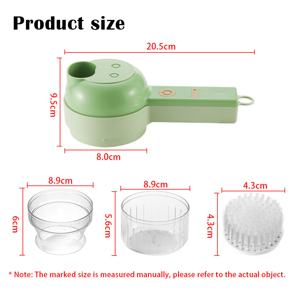 Handheld Electric Vegetable Cutter Multifunctional Hand Held Food Processor Portable Wireless Vegetable Chopper Slicer 4 in 1 40