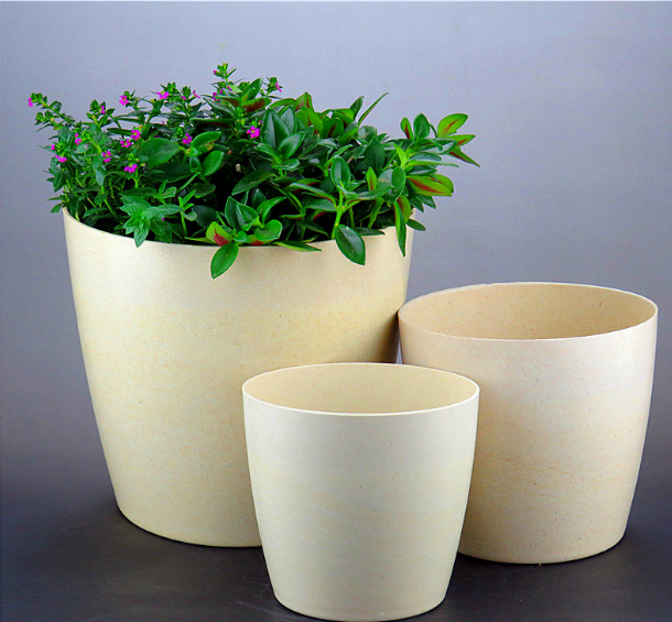 Wholesale cheap garden pots planters biodegradable flower pot bonsai artificial bamboo fiber flower pot