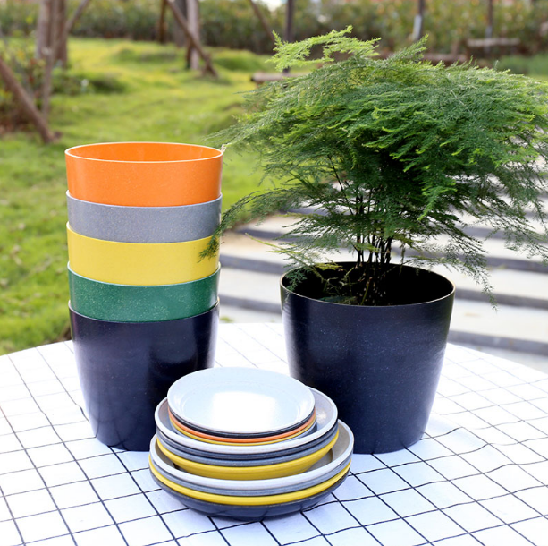 Wholesale cheap garden pots planters biodegradable flower pot bonsai artificial bamboo fiber flower pot