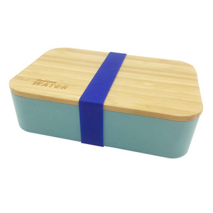 Professional biodegradable Bamboo lunch bento box with bamboo fiber lid