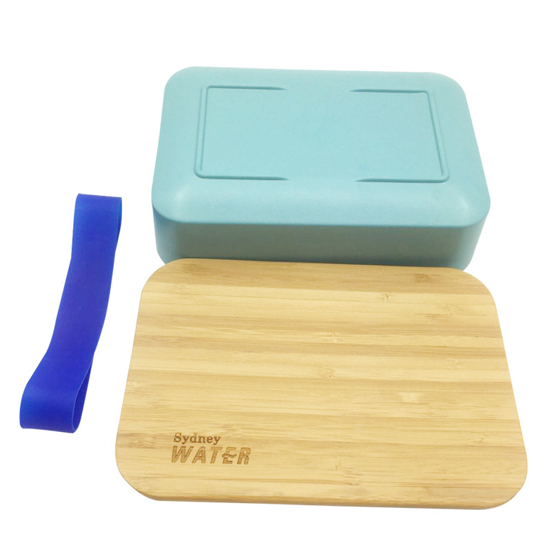 Professional biodegradable Bamboo lunch bento box with bamboo fiber lid