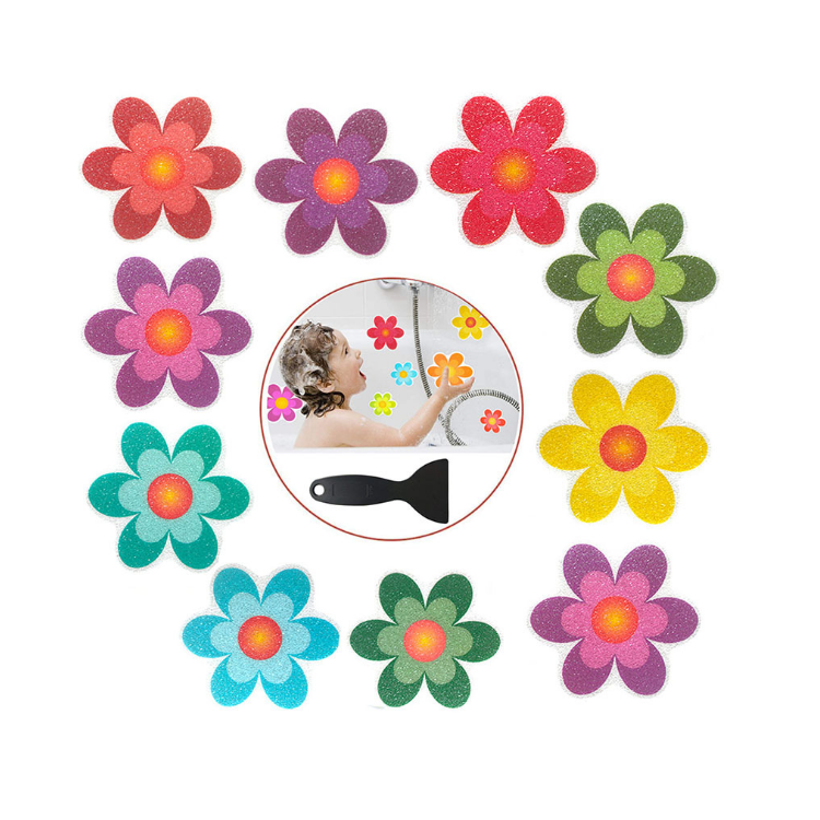 Non-Slip Bathtub Stickers Flower Shape Bathtub Stickers Self Adhesive Bathroom Decals Bath Stickers