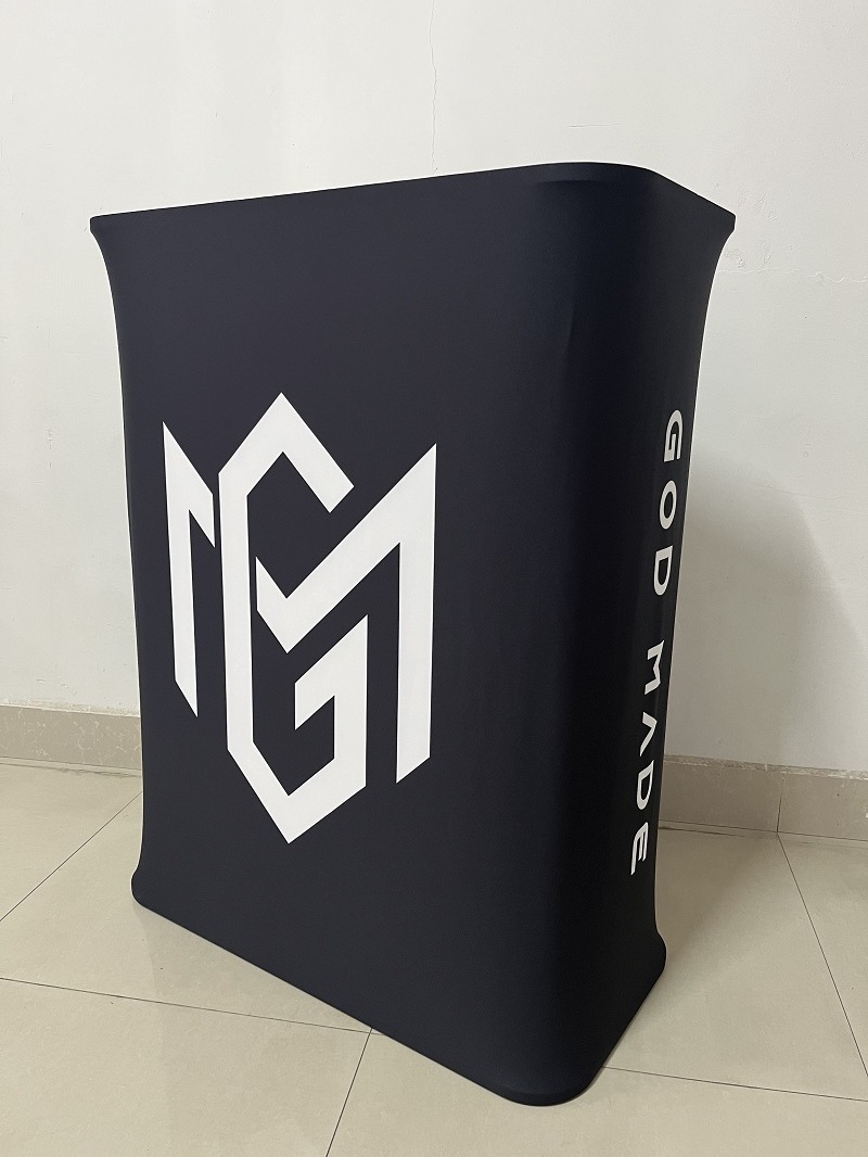 Custom made portable tension fabric counter for expo pop up counter