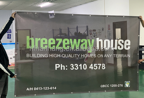 Digital printed custom outdoor mesh banner  advertising mesh fence banner with grommets advis banner