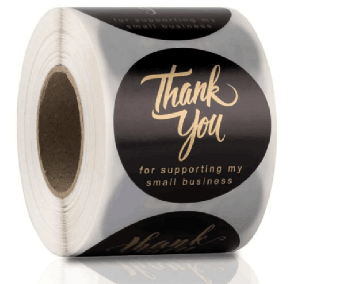 Christmas gifts Custom Adhesive floral Thank you printing label stickers rolls