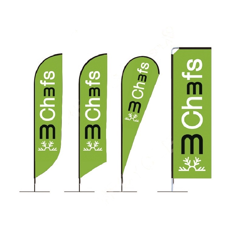 Promotional Display Advertising Outdoor Teardrop Feather Flying Beach Flag Banner Stand For Event Games