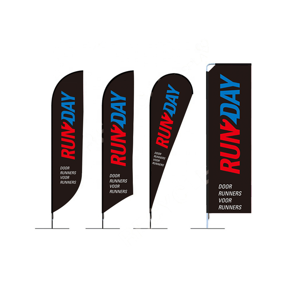 Promotional Display Advertising Outdoor Teardrop Feather Flying Beach Flag Banner Stand For Event Games