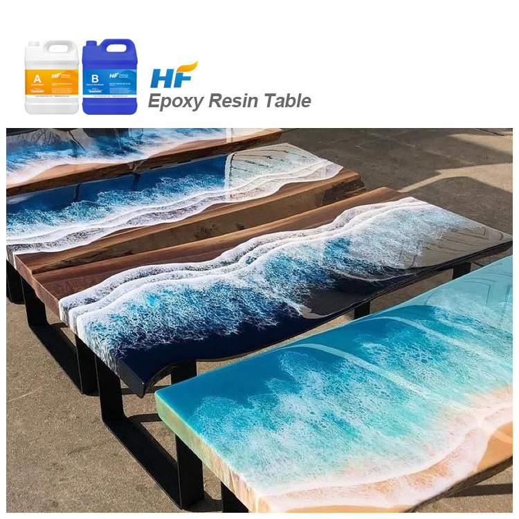 HF China Manufacture Food Safe Clear Color Epoxy Coating For Wood Table