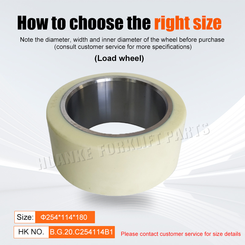 best price 254*114*180mm  pu coated Iron core load wheel for TCM / SHINKO Reach forklift truck